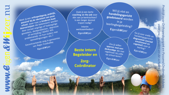 consultatie, observatie en handelingsadviezen aan docenten en leerkrachten en Intern begeleiders