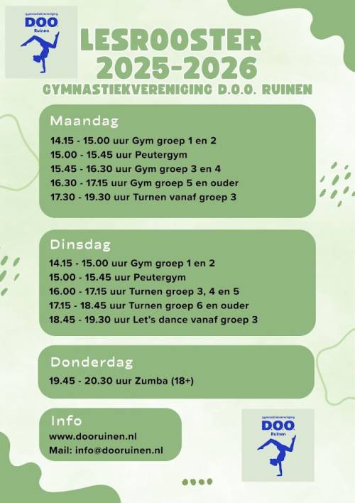 Lesrooster 2025/2026