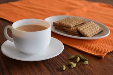 Kopje thee met een koekje