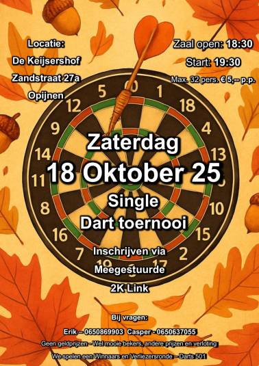 Dart-toernooi 18-10-25