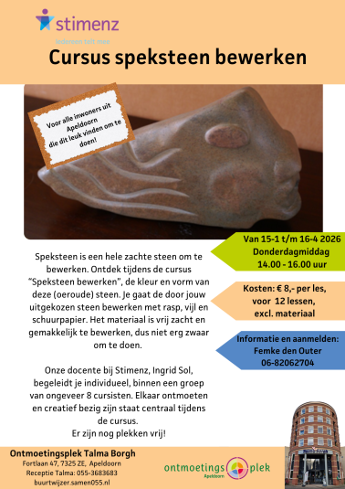 Speksteen bewerken bij Talma Borgh