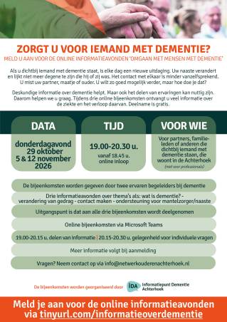 Online informatiebijeenkomsten 'Omgaan met mensen met dementie'
